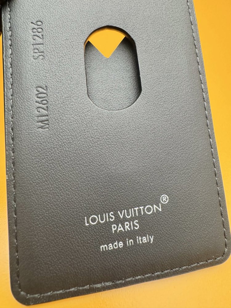 Louis Vuitton LV V-Panel Card Holder (Model M12602), featuring a spliced ​​design crafted from Monogram Eclipse black-and-grey canvas and black leather.