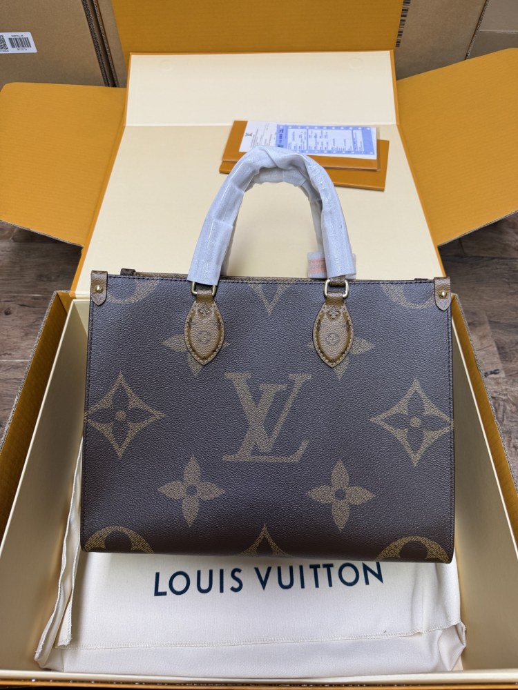 The Louis Vuitton OnTheGo PM small tote bag, crafted from the classic Monogram Giant canvas.