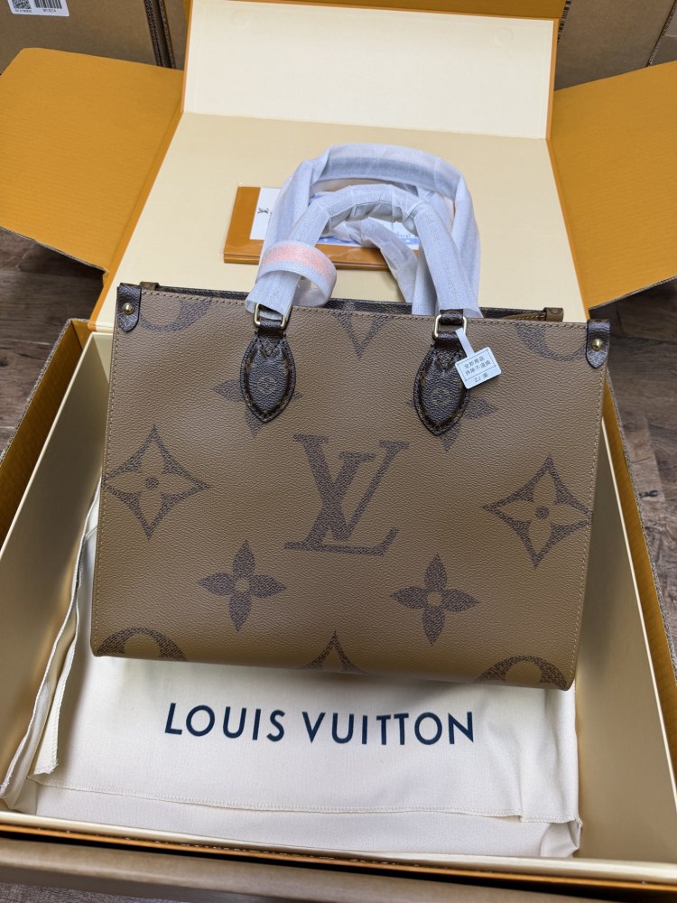 The Louis Vuitton OnTheGo PM small tote bag, crafted from the classic Monogram Giant canvas.