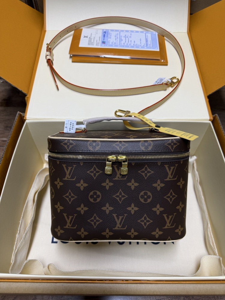Louis Vuitton Nice BB Small Vanity Case / Handbag, crafted in the brand's classic Monogram canvas.