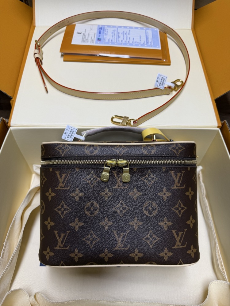 Louis Vuitton Nice BB Small Vanity Case / Handbag, crafted in the brand's classic Monogram canvas.