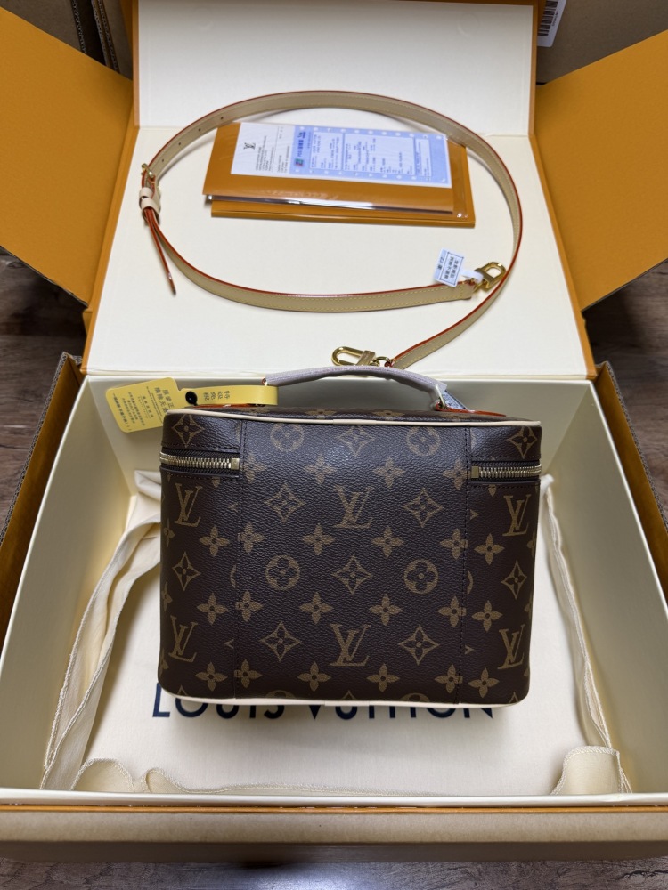 Louis Vuitton Nice BB Small Vanity Case / Handbag, crafted in the brand's classic Monogram canvas.