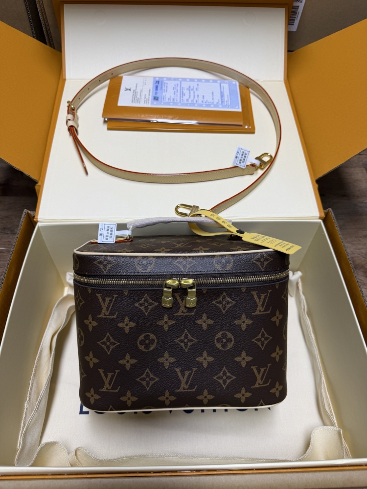 Louis Vuitton Nice BB Small Vanity Case / Handbag, crafted in the brand's classic Monogram canvas.