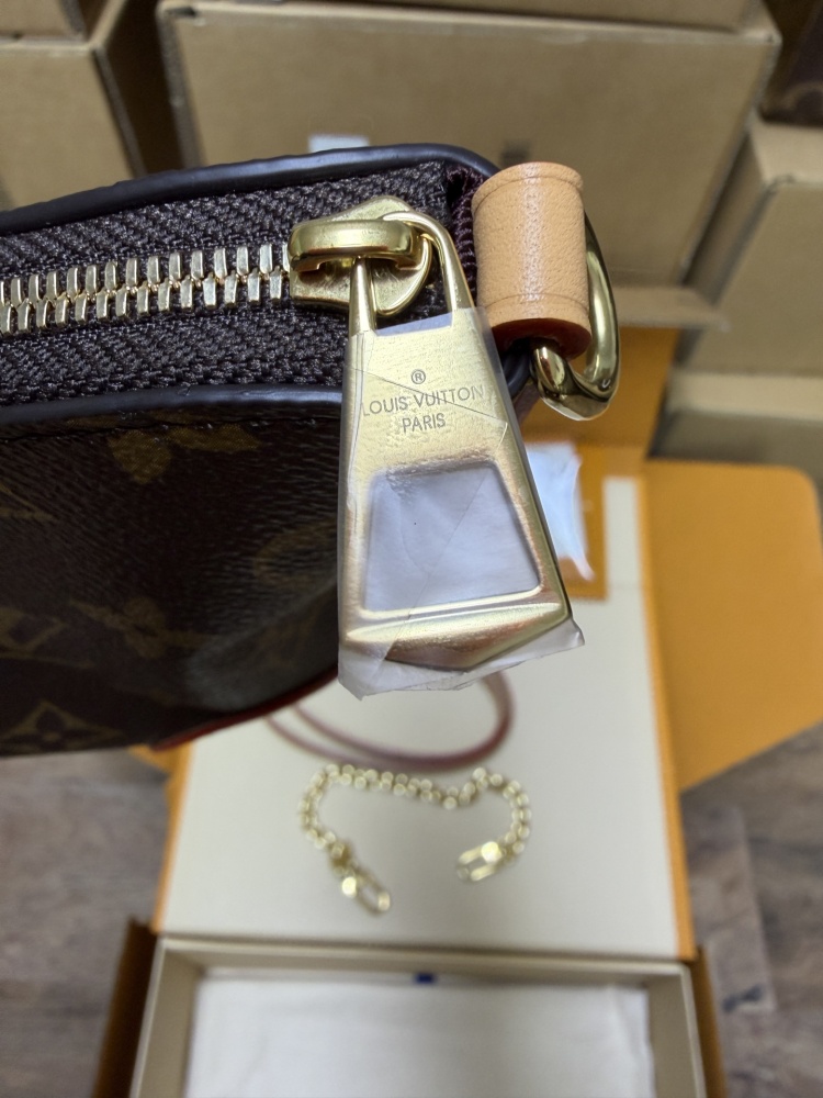 The Louis Vuitton LV Mini Hobo—often referred to as the "Moon Bag"—is crafted from the brand's classic Monogram canvas.
