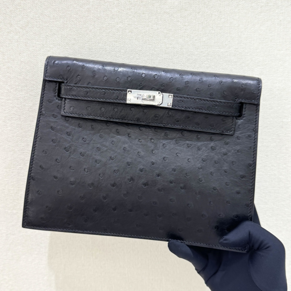 The Hermès Kelly Danse handbag in ostrich leather—featuring a classic black finish paired with gold hardware—stands as a versatile standout within the brand's lineup, offering a perfect blend of practicality and collectible value.