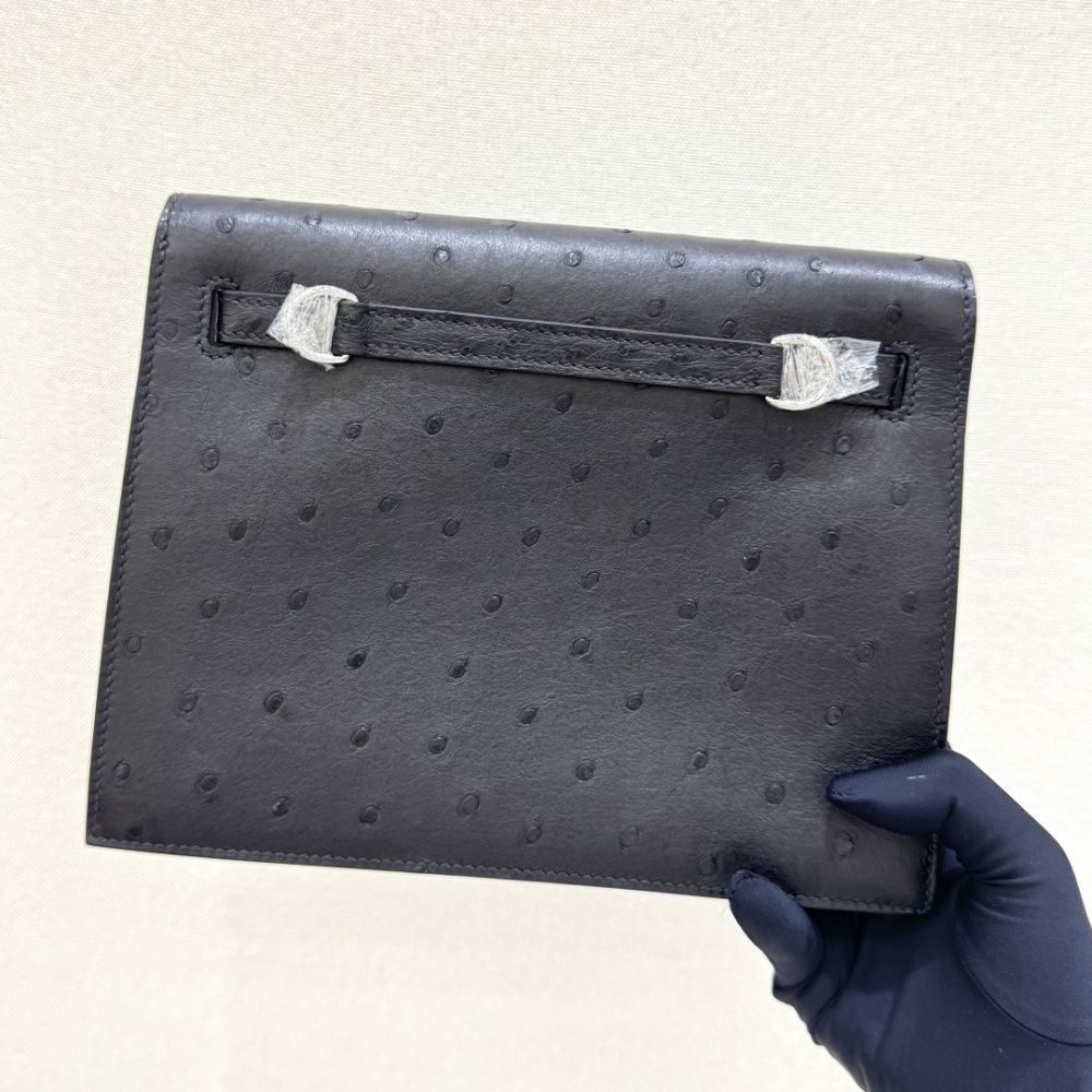The Hermès Kelly Danse handbag in ostrich leather—featuring a classic black finish paired with gold hardware—stands as a versatile standout within the brand's lineup, offering a perfect blend of practicality and collectible value.