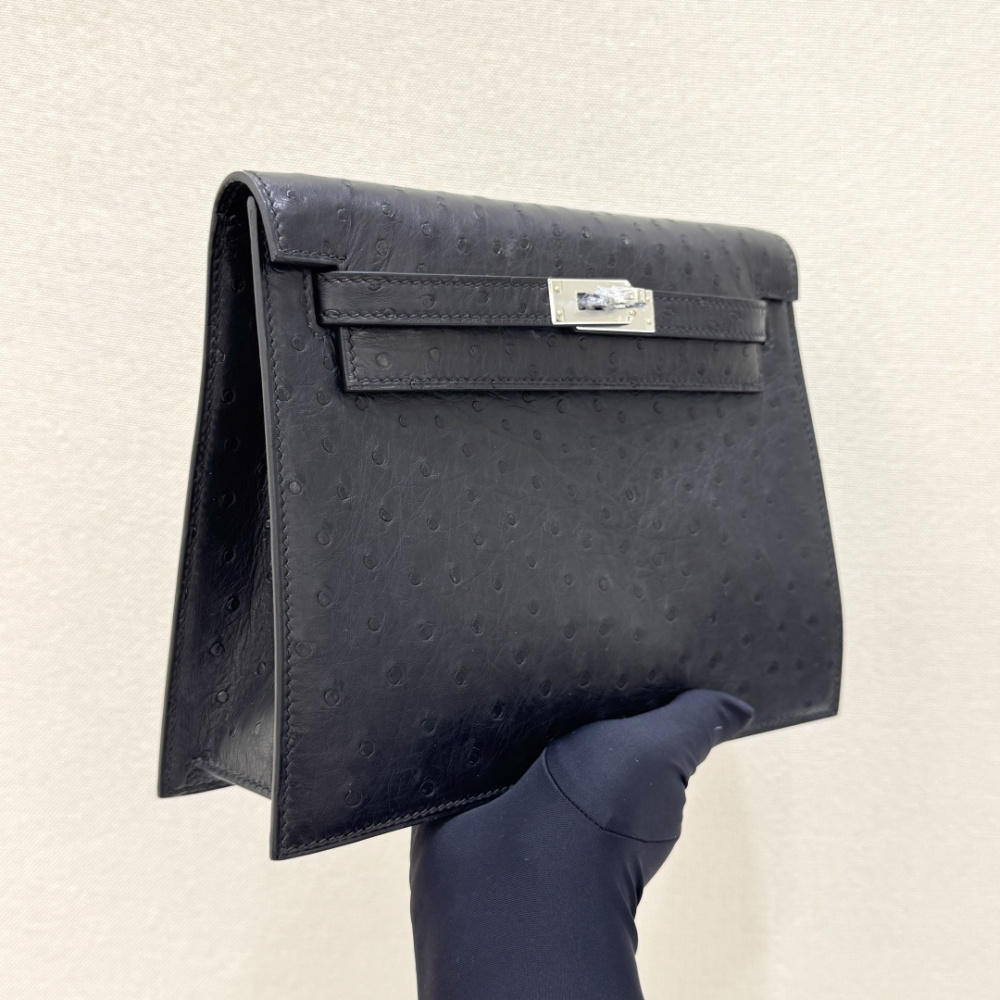 The Hermès Kelly Danse handbag in ostrich leather—featuring a classic black finish paired with gold hardware—stands as a versatile standout within the brand's lineup, offering a perfect blend of practicality and collectible value.