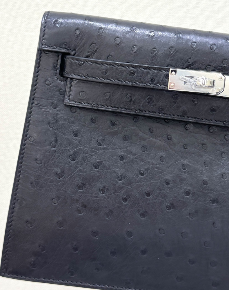 The Hermès Kelly Danse handbag in ostrich leather—featuring a classic black finish paired with gold hardware—stands as a versatile standout within the brand's lineup, offering a perfect blend of practicality and collectible value.