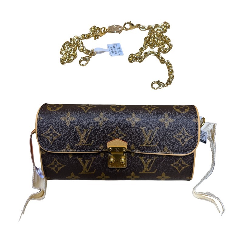 The Louis Vuitton LV East-West Mini Chain Bag (colloquially known as the "Mini Papillon") is crafted from the classic Monogram canvas.