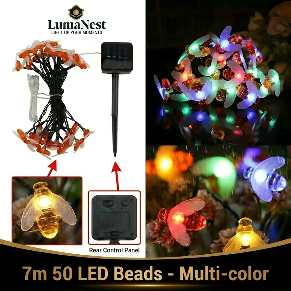 Solar Camping String Lights – Waterproof Outdoor LED Decorative Lights for Patio & Backyard