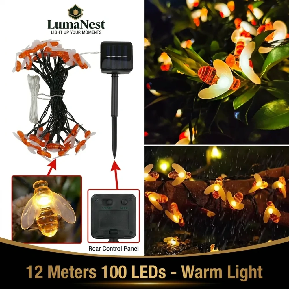 Solar Camping String Lights – Waterproof Outdoor LED Decorative Lights for Patio & Backyard