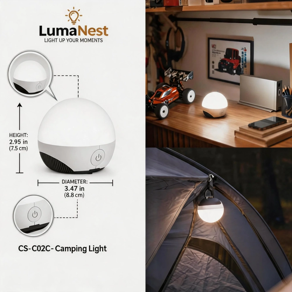 Solar Camping Lantern with String Lights – Portable Outdoor Tent Light, USB Rechargeable Emergency Light for Patio & Backyard