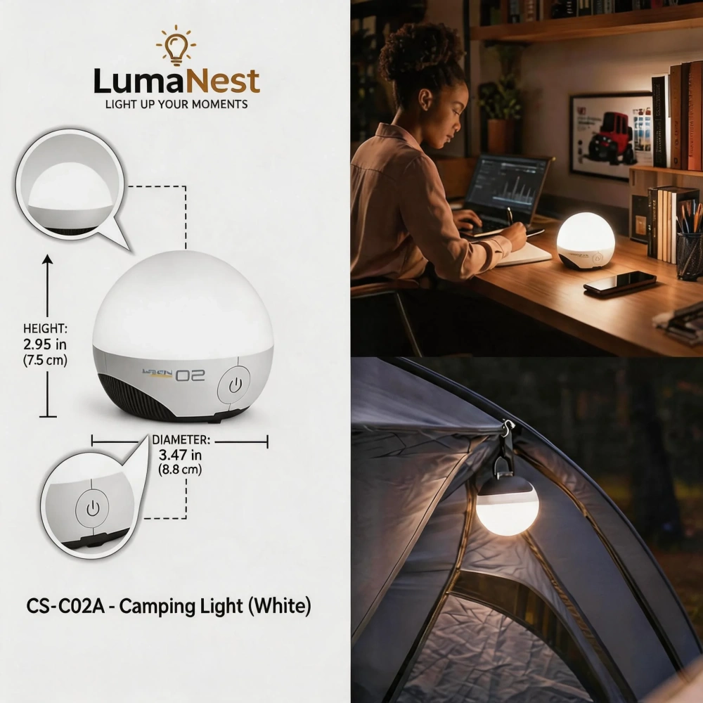 Solar Camping Lantern with String Lights – Portable Outdoor Tent Light, USB Rechargeable Emergency Light for Patio & Backyard
