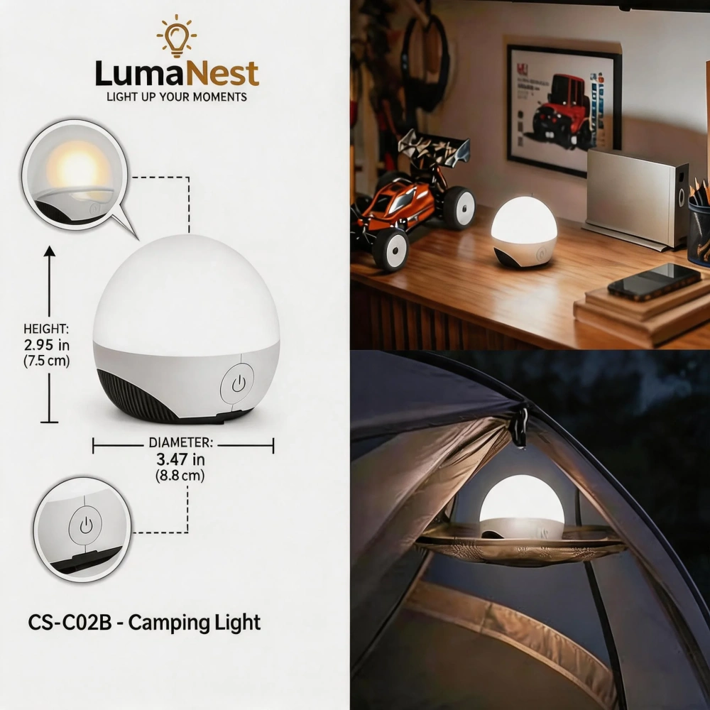 Solar Camping Lantern with String Lights – Portable Outdoor Tent Light, USB Rechargeable Emergency Light for Patio & Backyard