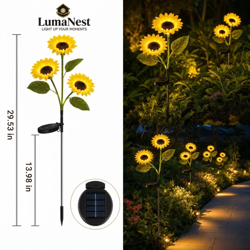 LumaNest Solar Sunflower Garden Lights