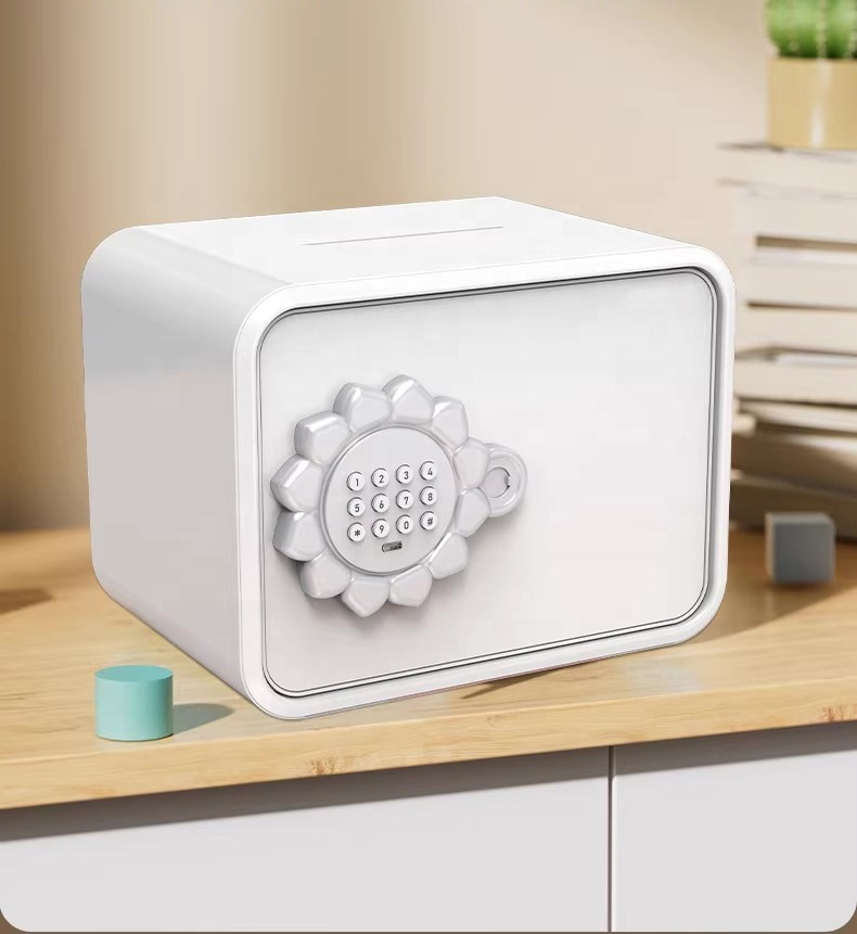 Home Small Steel Safe Box Mini Safe Kids Pink Waterproof Fireproof Electronic Code Key Lock Security Cabinet Portable Strong