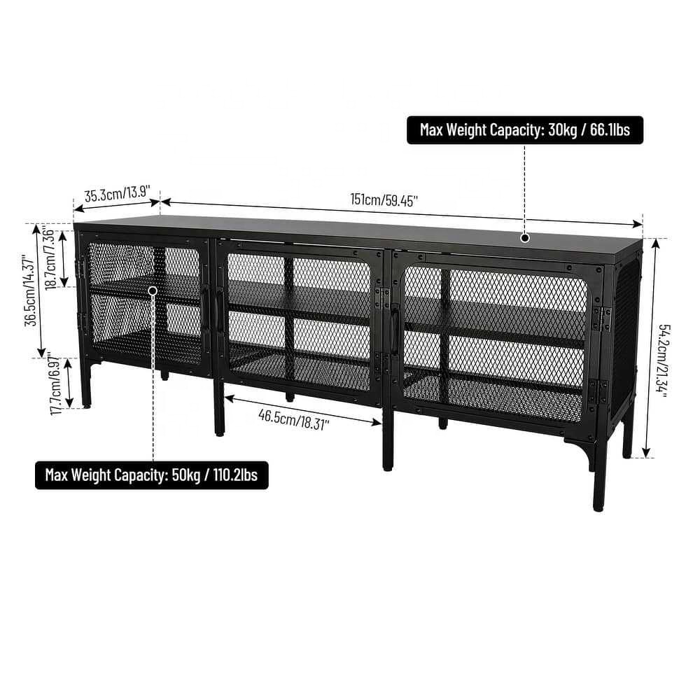 Metal Storage Cabinet with Flat Panel Doors Home Furniture for Apartment Use Modern Design Kitchen & Living Room Storage