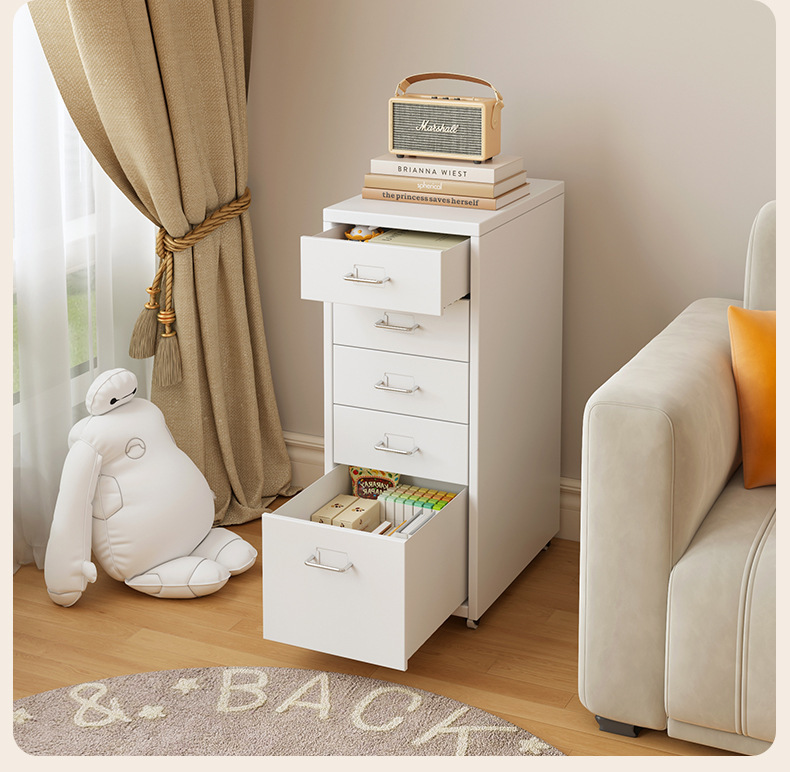Modern Durable Metal Dresser Kids Bedroom Chest 5 Drawers Tall Storage Tower Clothing Organizer Closet Playroom Living Room