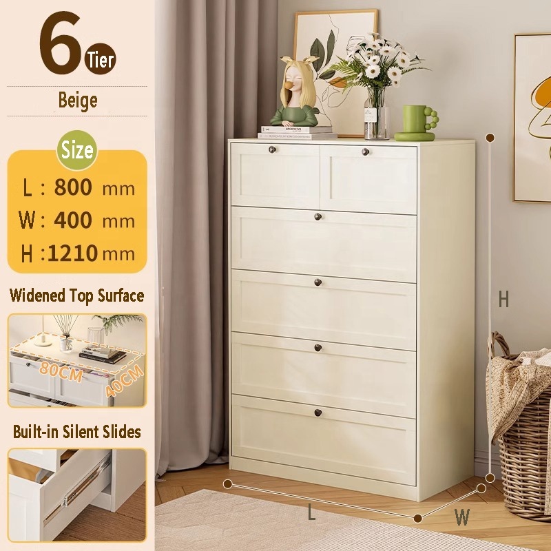 5-Drawer Modern Metal Dresser Adjustable Multi-Purpose Storage for Bedroom Living Room & Hallway