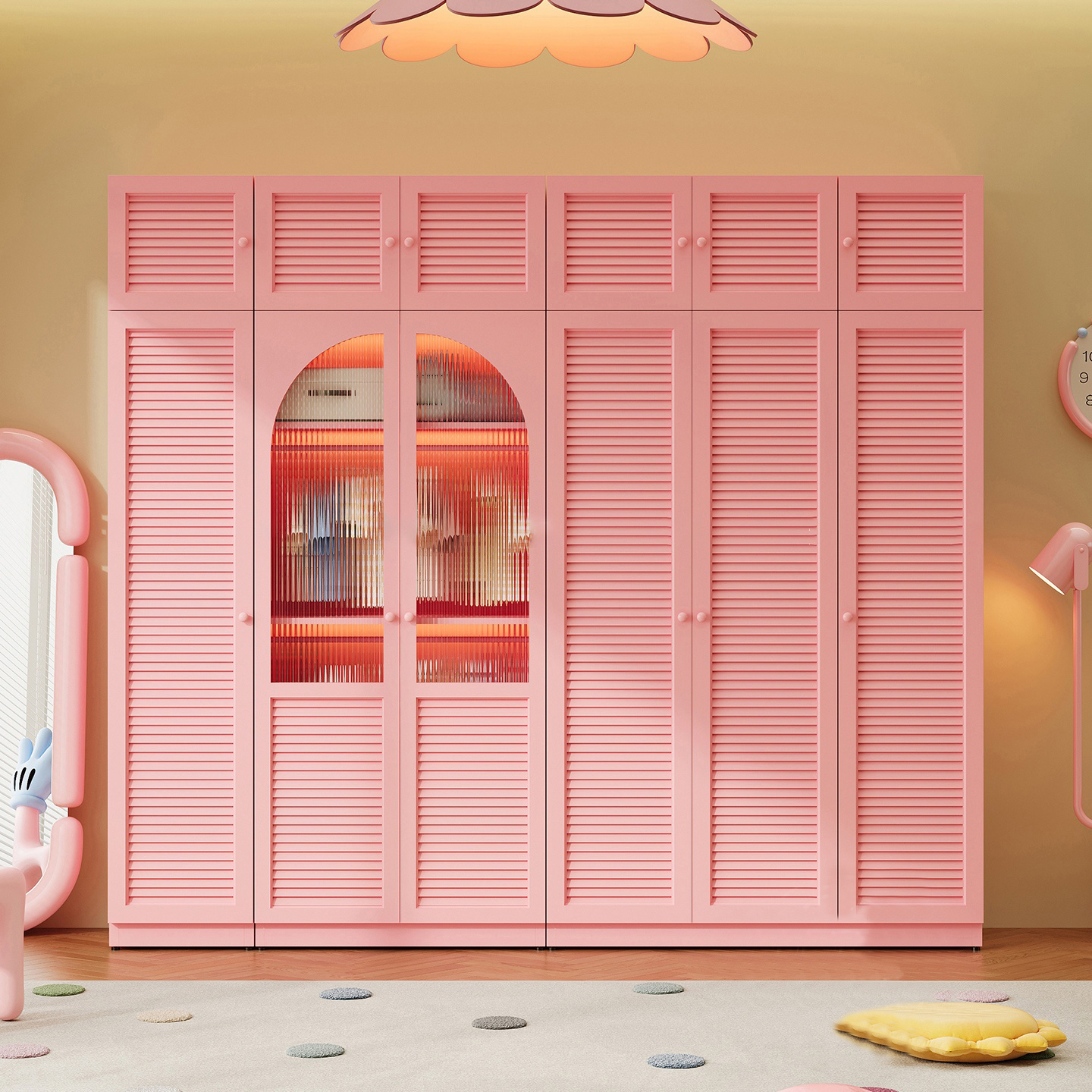 Modern Adjustable Steel Armoire Wardrobe Doors Freestanding Cabinet Large Closet Hanging Rod Bedroom Living Room Eco-friendly