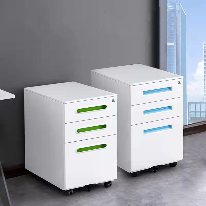 3 Drawer Adjustable File Cabinet Lock Metal Desk Rolling Cabinet for Home Office School Outdoor Use Fits Letter/Legal/A4 Size