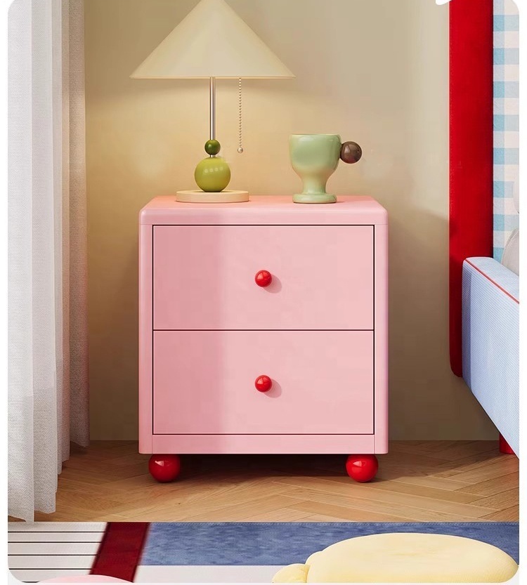 Modern Durable Metal Nightstand with 2 Drawers Multifunction Kids Dresser for Bedroom Living Room Hotel & College Dorm