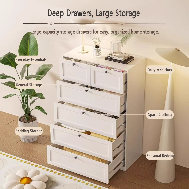 5-Drawer Modern Metal Dresser Adjustable Multi-Purpose Storage for Bedroom Living Room & Hallway