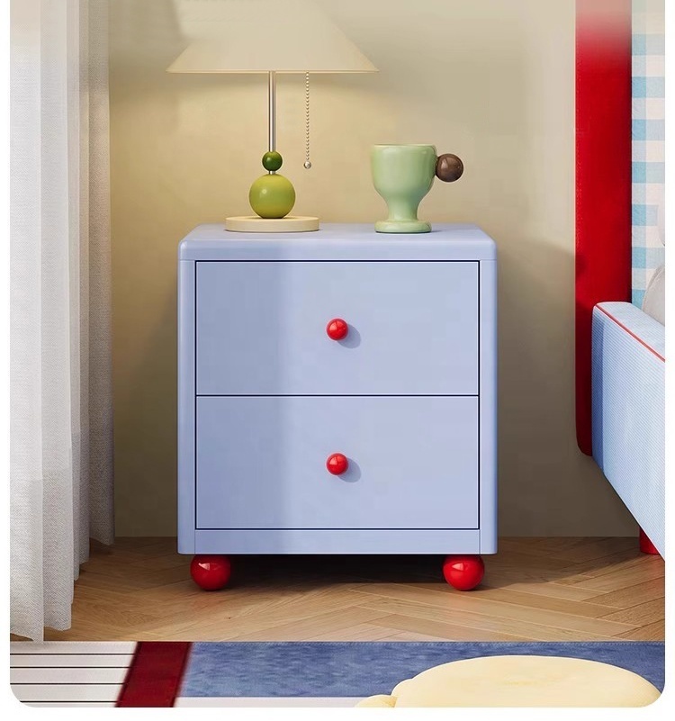 Modern Durable Metal Nightstand with 2 Drawers Multifunction Kids Dresser for Bedroom Living Room Hotel & College Dorm