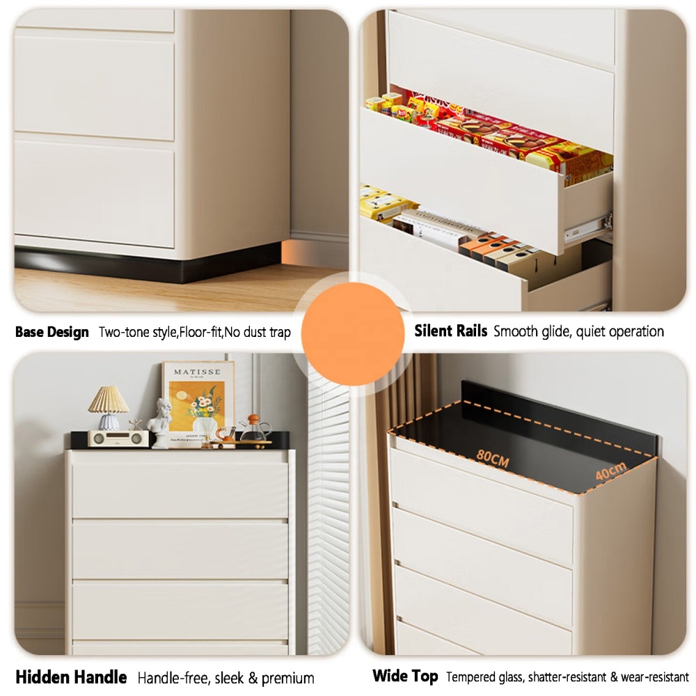 Dresser for Bedroom with 5 Storage Drawers,Modern Storage Cabinet Organizer with 4 Drawers for Living Room, Entryway,Hallway