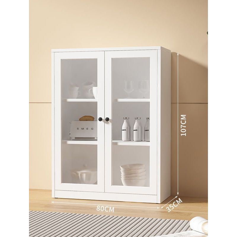 Customized Modern White Glass Door Display Bookcase High Quality Stainless Steel Storage for Living Contemporary Home Furniture
