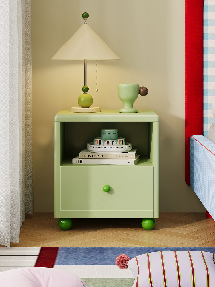 Modern Metal Bedside Nightstand with 2 Drawers & Open Shelf Storage for Bedroom & Living Room Small Spaces