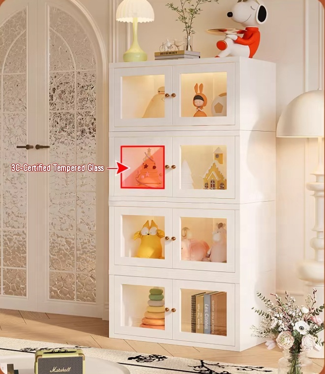 Small Steel Storage Cabinet with 2 Doors Modern Design for Apartment Living Room & Kitchen Durable Space-Saving Floor Organizer