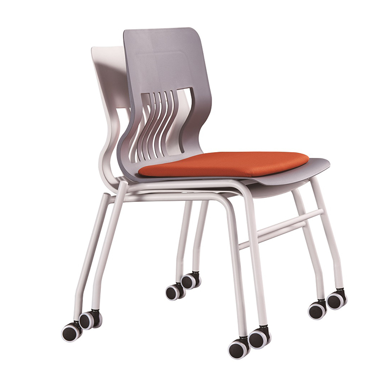 Modern Design Stacking Armless Office Chair with Wheels Mesh Reception Desk Chairs for Conference Lobby for School Waiting Room