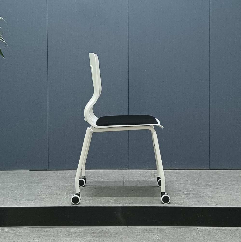 Modern Design Stacking Armless Office Chair with Wheels Mesh Reception Desk Chairs for Conference Lobby for School Waiting Room