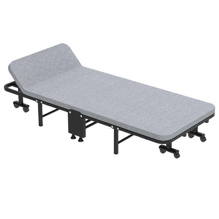 Luxurious White Single Bed Thickened Widened Bottom Frame Modern Foldable Design for Hotels Apartments New Metal Lunch Break Bed