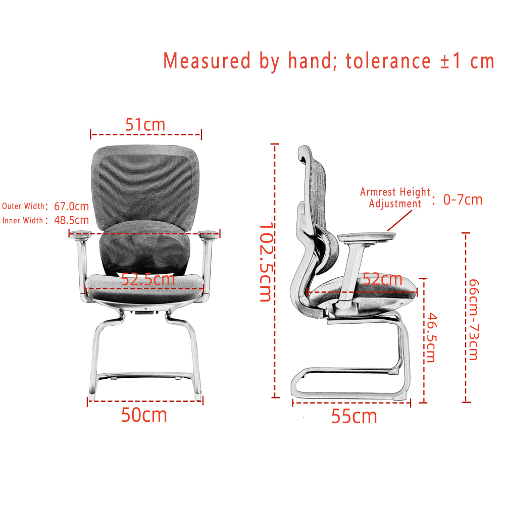 Low-Priced Black Bow Leg Ergonomic Mesh Chair Adjustable Armrests Modern Powder Coating Stacking for VIP Visitor Meeting Feature