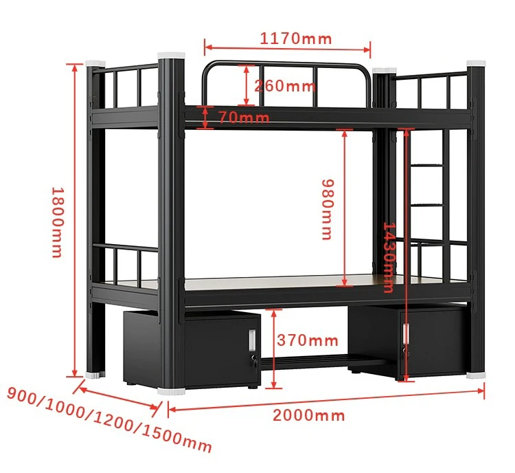Modern Twin Over Twin Bunk Beds for Kids Teens Adults Flat Ladder & High Guardrail Metal Bed with Stairs for Hotels Dormitories