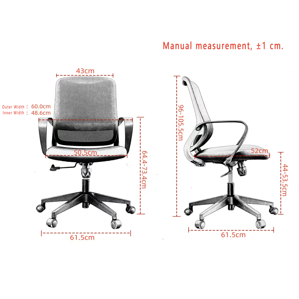 Modern Ergonomic Mesh Office Chair with Lumbar Support Adjustable Armrest and Swivel Mid Back for Home or Office Use