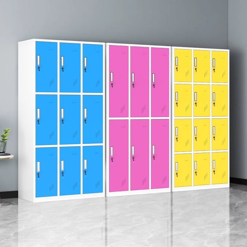 6-Door Steel Iron Wardrobe Gym School Student Employee Closet Clothes Storage Cabinet Metal Changing Room Locker for Offices