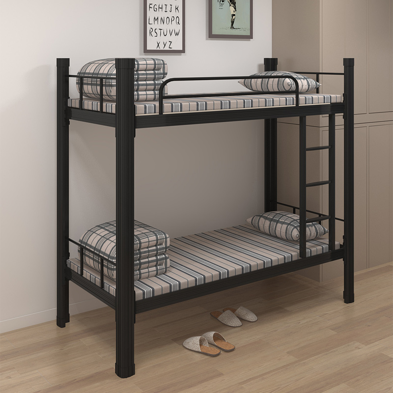 Durable Detachable Metal Frame Bunk Bed Adults Stairs Modern Design School Dormitory Furniture Hotels Youth Hostels Apartment
