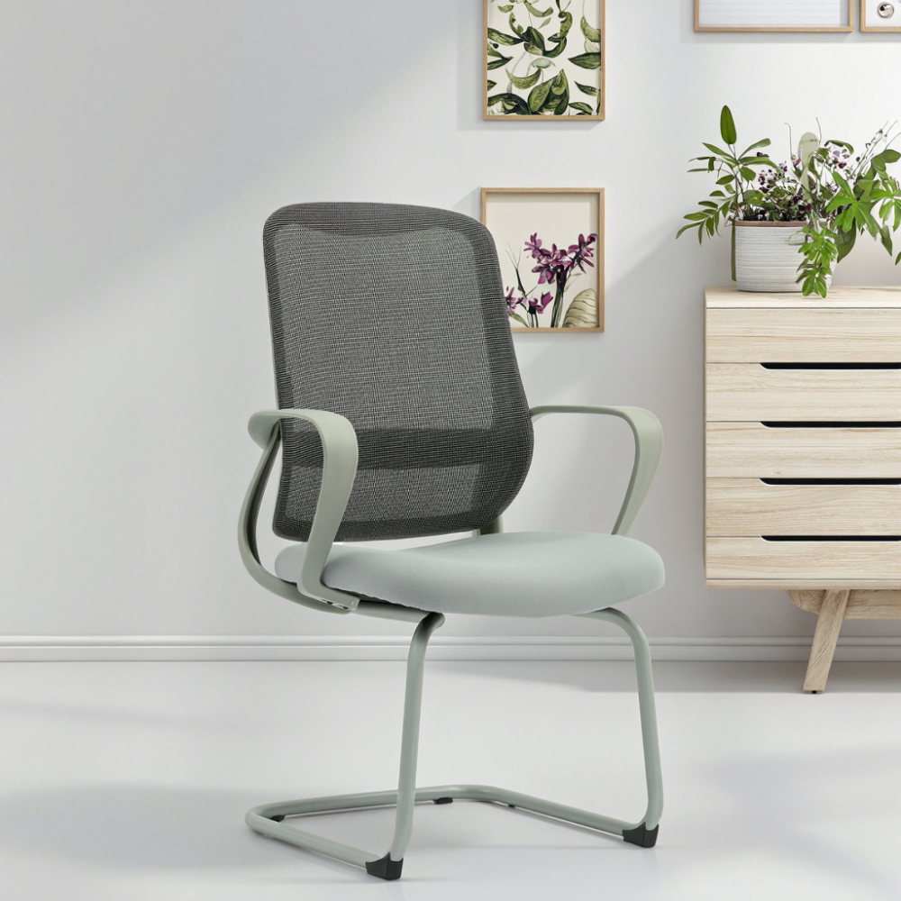 Low-Priced Black Bow Leg Ergonomic Mesh Chair Adjustable Armrests Modern Powder Coating Stacking for VIP Visitor Meeting Feature