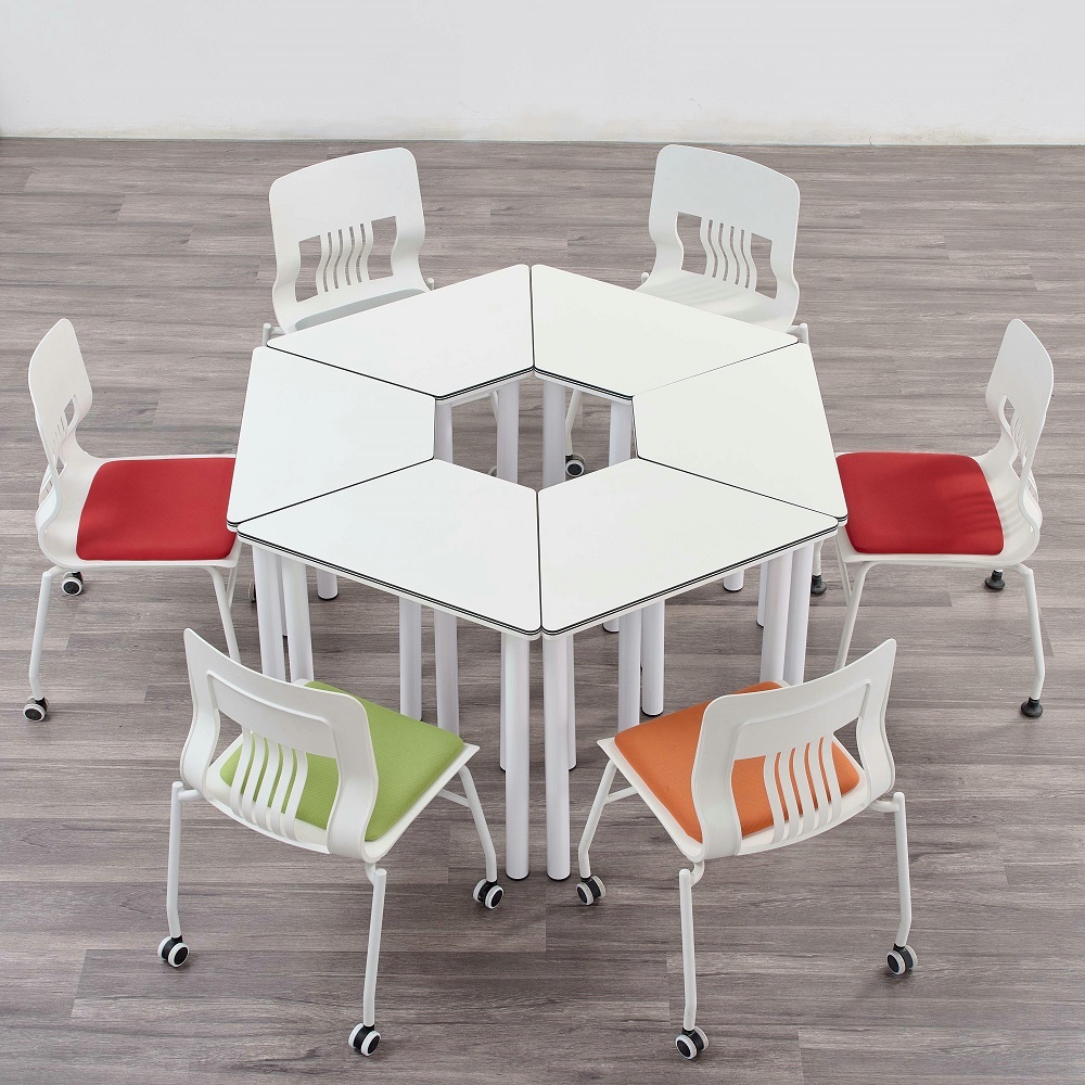 Modern Design Stacking Armless Office Chair with Wheels Mesh Reception Desk Chairs for Conference Lobby for School Waiting Room