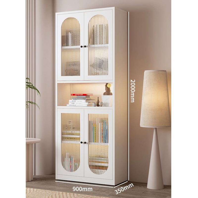 Modern Kids Bookshelf with Easy Assembly Glass Doors for Home Office or School Versatile Furniture for Dining Apartment Use