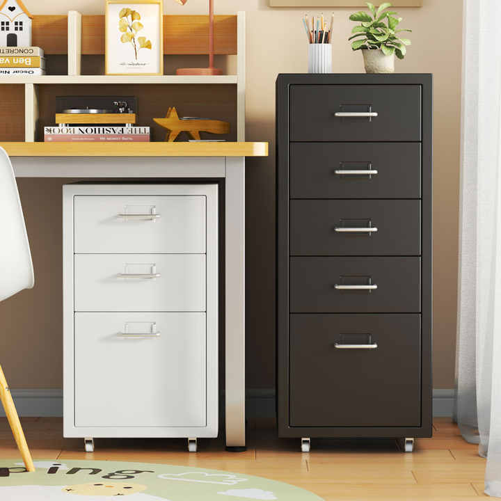 Modern Steel Adjustable Storage Cabinet with 3 Drawers Durable Multi-Purpose Dresser in Customized Color for Bedroom Living Room