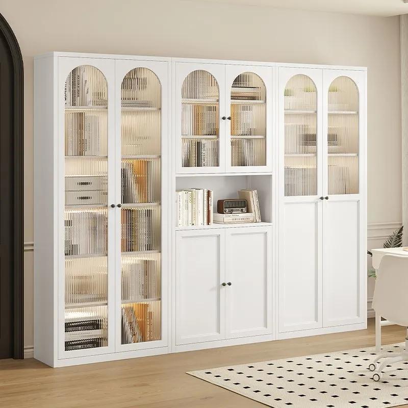 Modern Kids Bookshelf with Easy Assembly Glass Doors for Home Office or School Versatile Furniture for Dining Apartment Use