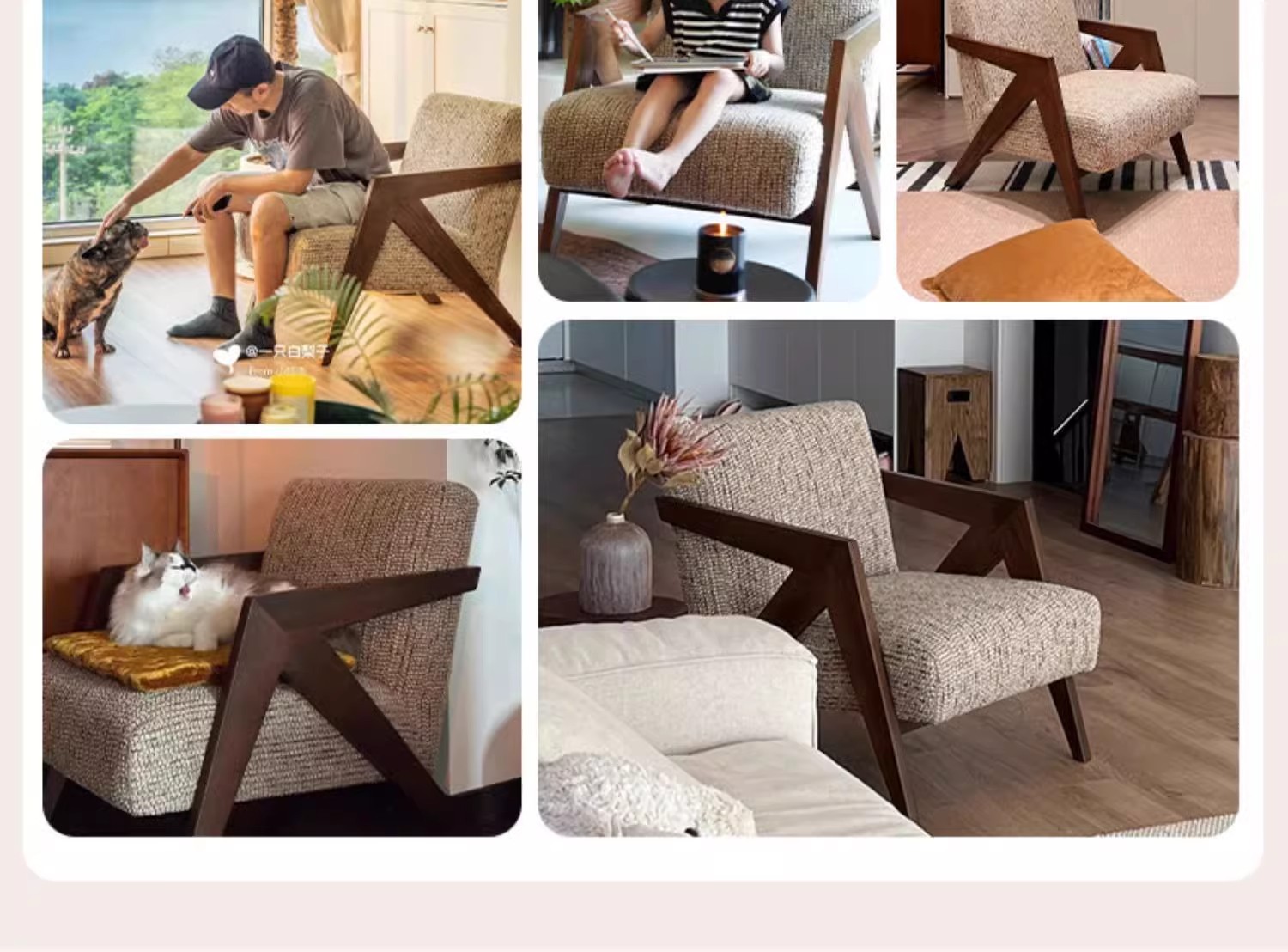 Light Luxury Modern Minimalist Home Accent Chair Foldable Nordic Hotel Lounge for Living Room Balcony Armchair