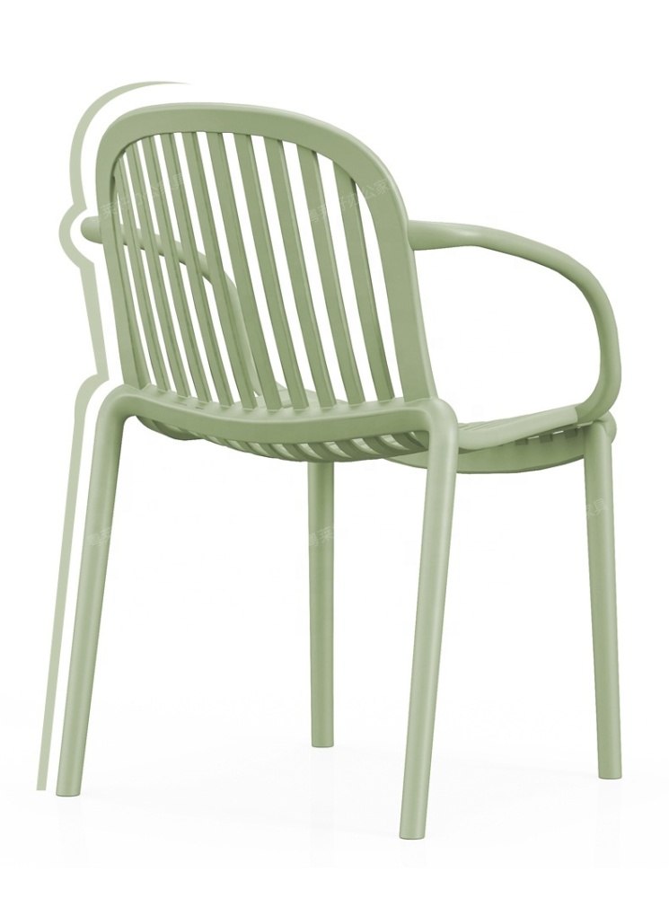 Modern Stackable Outdoor Dining Chairs All Weather Plastic Furniture for Patio & Backyard Use