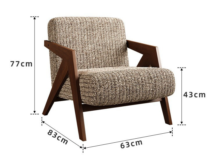 Light Luxury Modern Minimalist Home Accent Chair Foldable Nordic Hotel Lounge for Living Room Balcony Armchair
