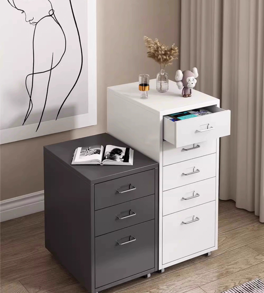 Modern Steel Adjustable Storage Cabinet with 3 Drawers Durable Multi-Purpose Dresser in Customized Color for Bedroom Living Room