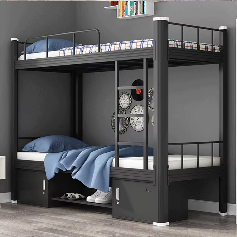 Custom Single Bed 2000mm Minimalist Metal Bunk Bed Loft for School Dormitory Commercial Use Easy Assembly Customizable Colors